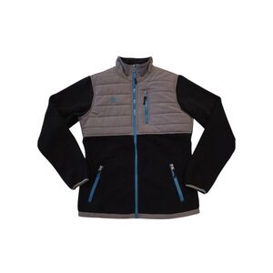 Legendary Whitetails Women's Medium Jacket Black Gray Fleece Quilted Zip Outdoor